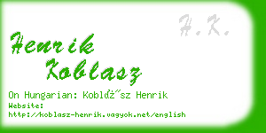 henrik koblasz business card